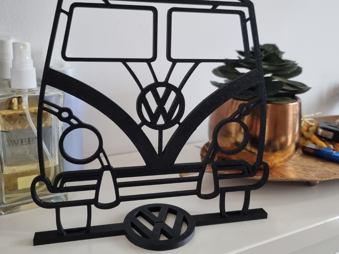 VW Camper Hippie Van Wall Art with Stand
