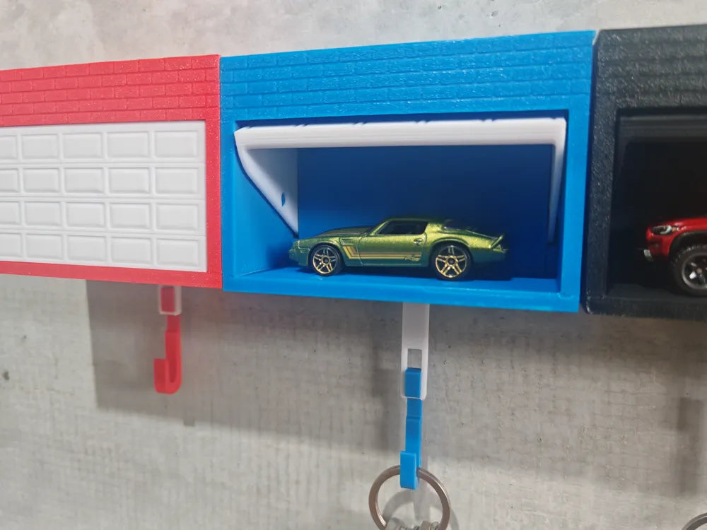 Car Garage Key Holder with Opening Door