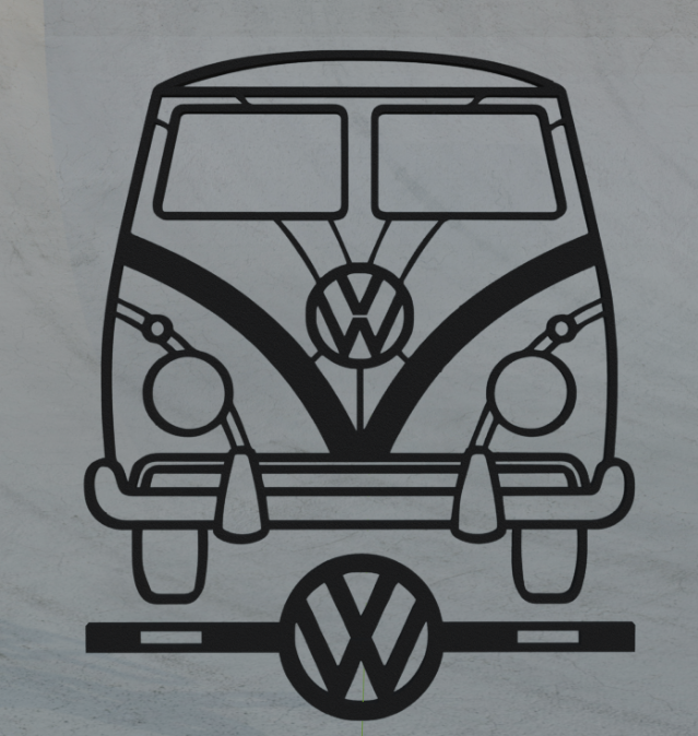 VW Camper Hippie Van Wall Art with Stand